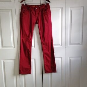 True Religion Holly Straight pants size 30 burgundy tall